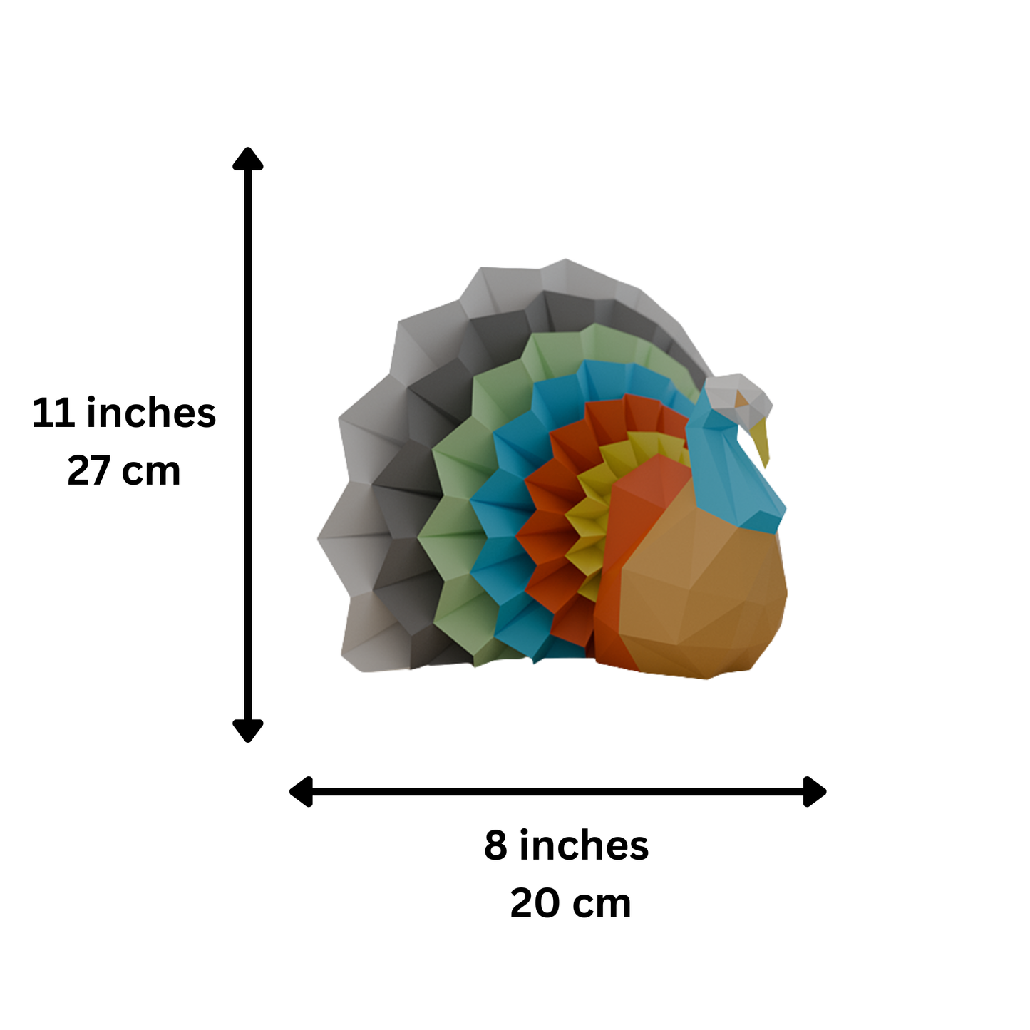 3D Sitting Turkey PaperCraft Origami Models