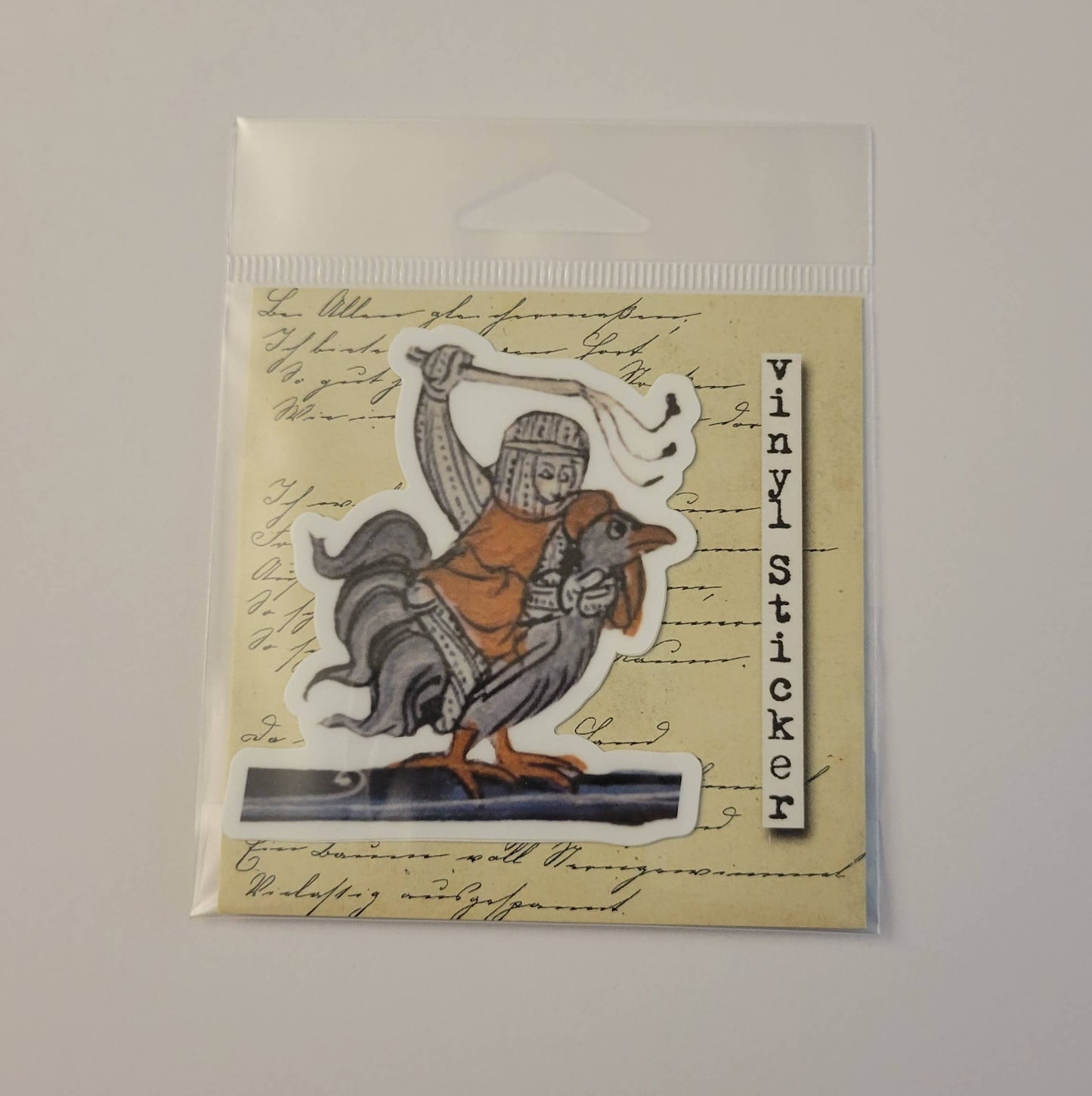 Medieval Marginalia Snail Cat Vinyl Sticker