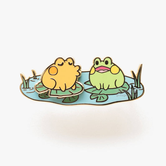 Kissing Frogs Sliding Hard Enamel Pin