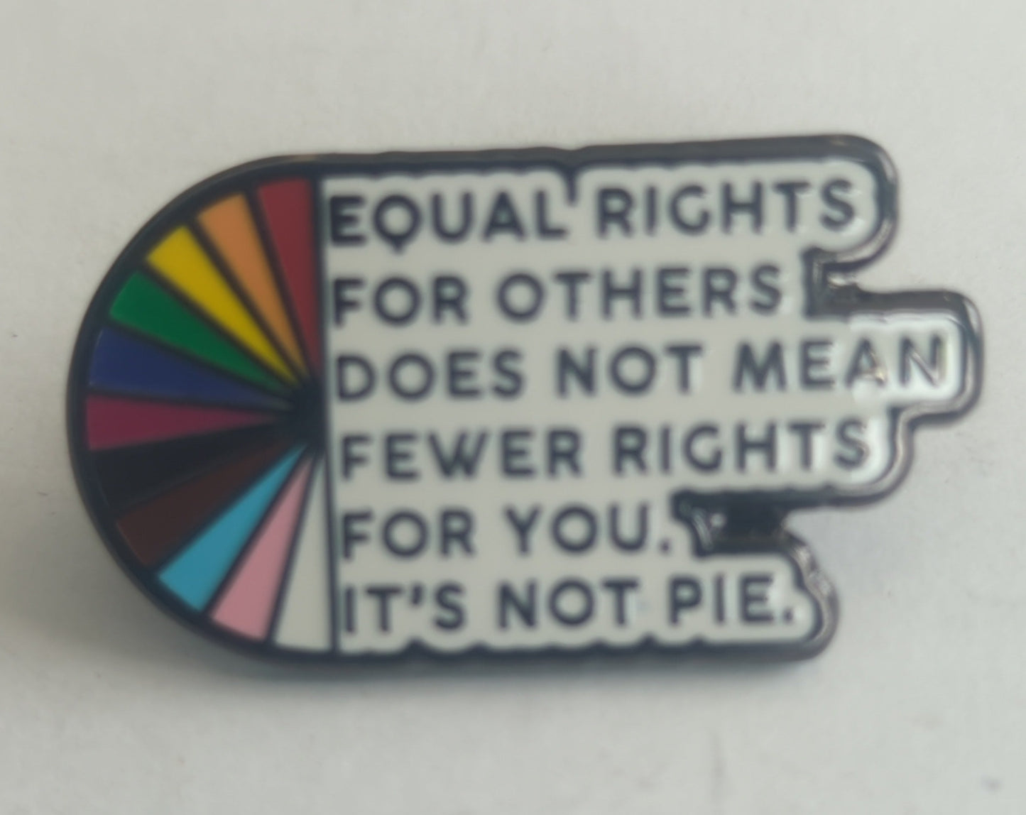 Equal Right for Others Does Not Mean Fewer Rights For You It's Not Pie Enamel Pin