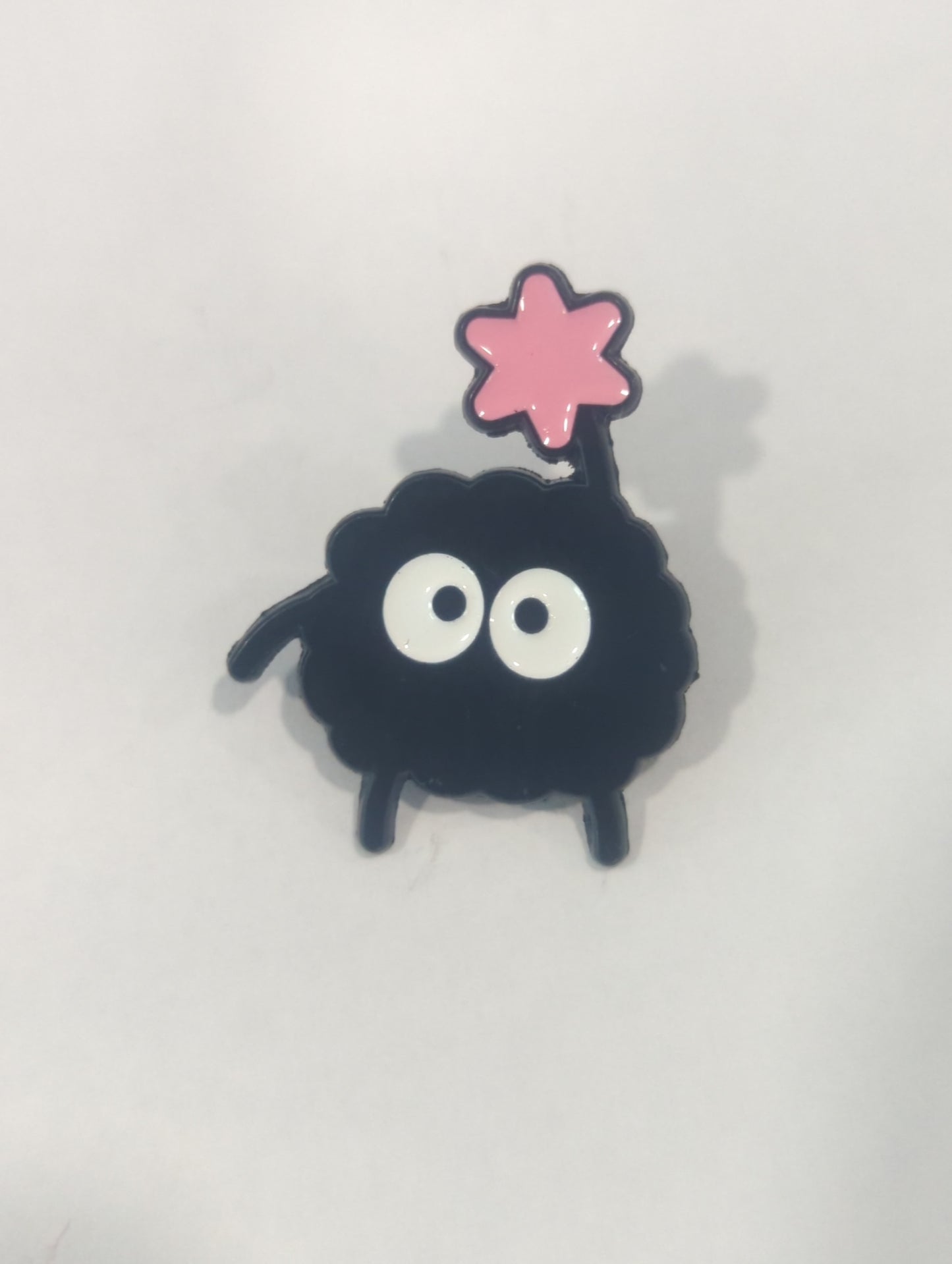 Soot Stripe w' Pink Star Studio Ghibli Enamel Pin