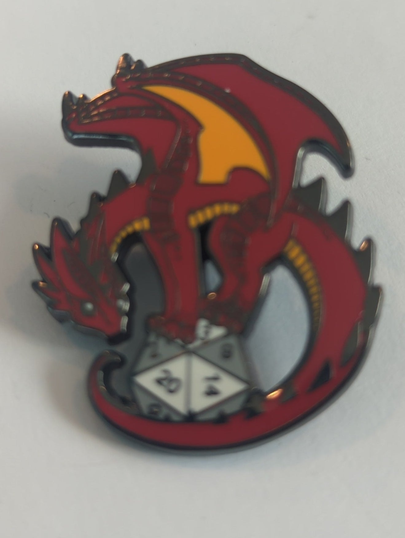 D20 Dragon Enamel Pin