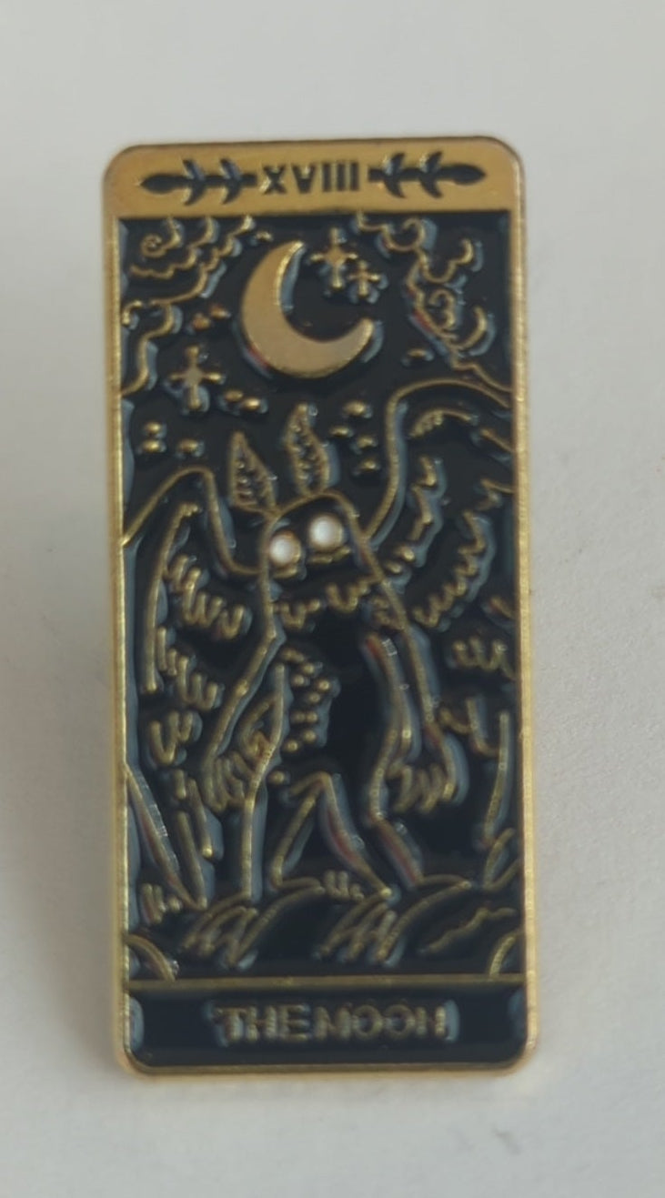 Mothman The Moon Tarot Card Pin