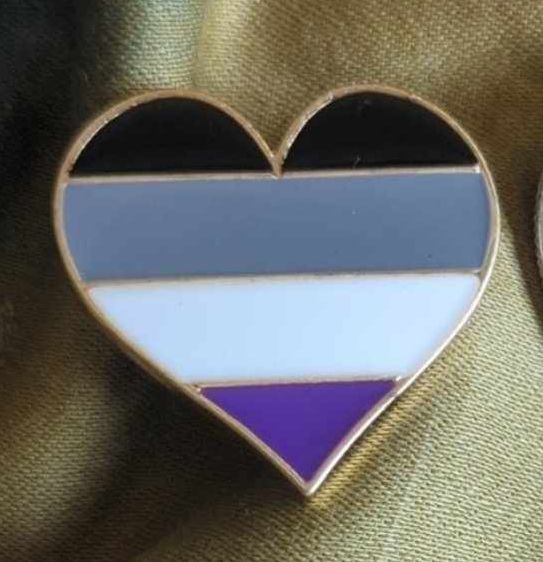Asexual (Ace) Pride Heart Pin