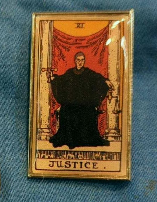 Ruth Bader Ginsberg as Justice Tarot Card Pin