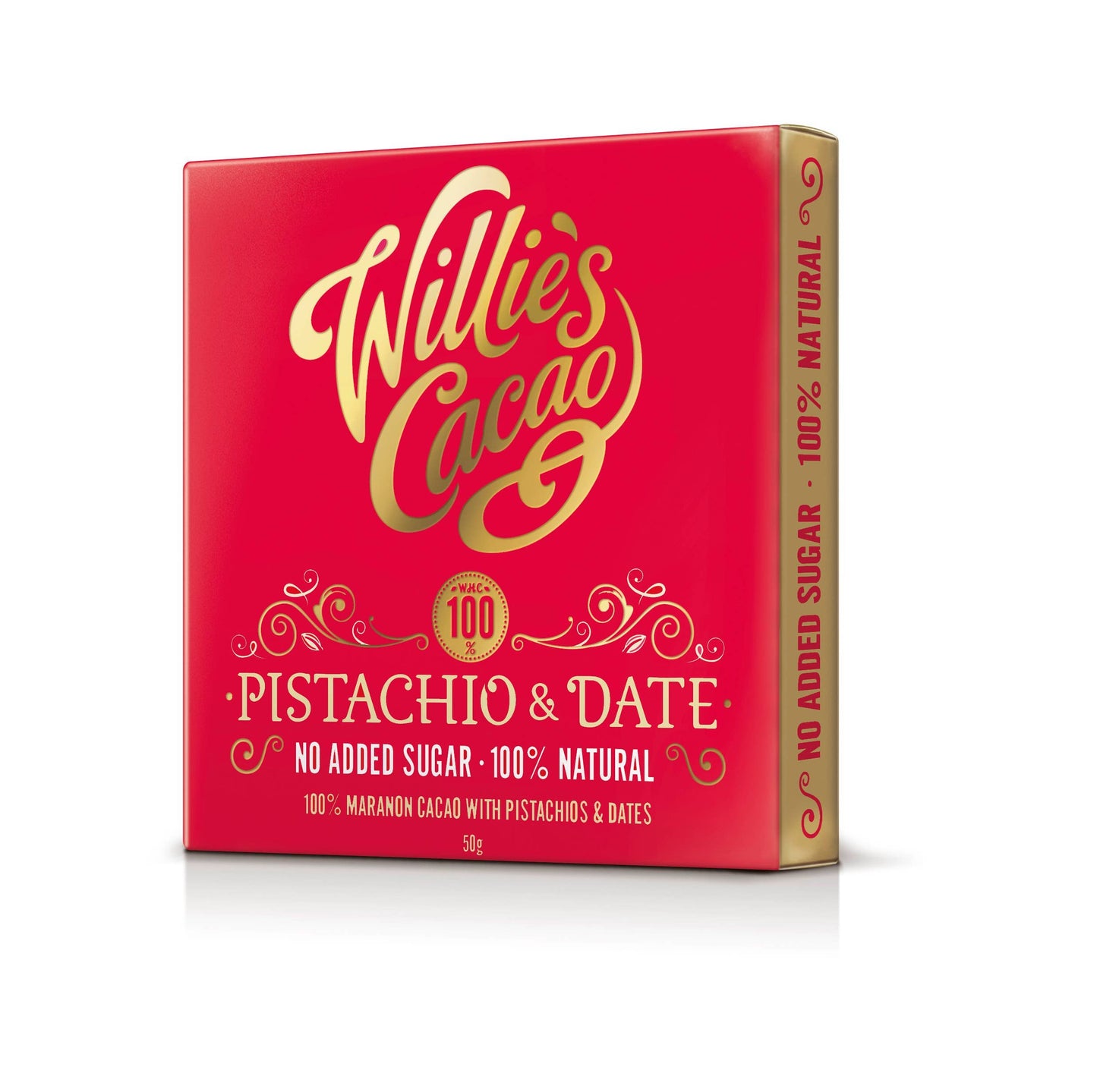 Pistachio & Date 100% Cacao bar. No Added Sugar. Vegan