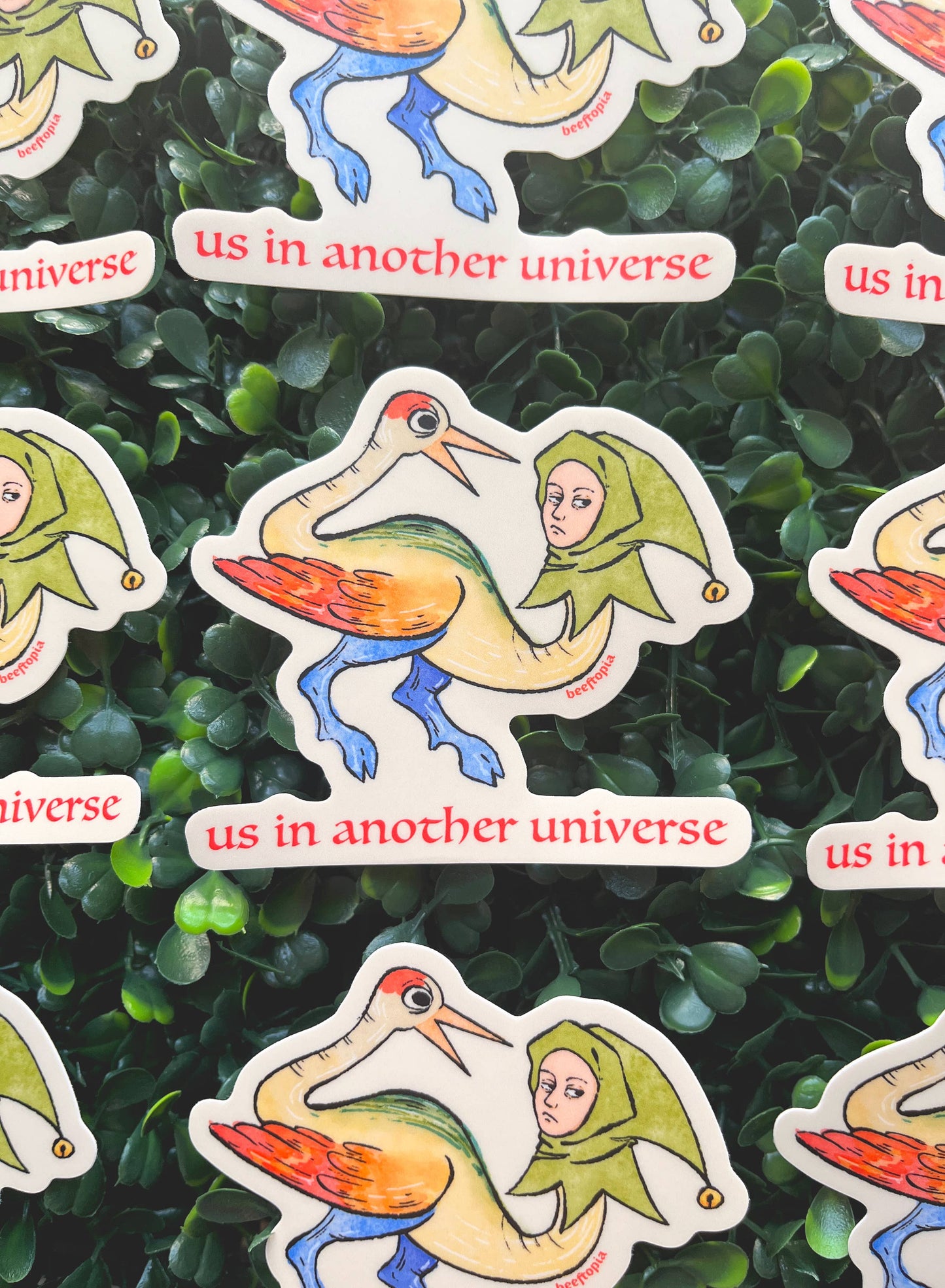 Us in Another Universe Funny Medieval Vinyl Sticker