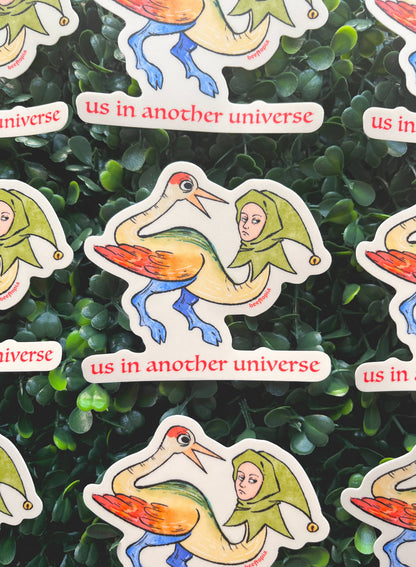 Us in Another Universe Funny Medieval Vinyl Sticker