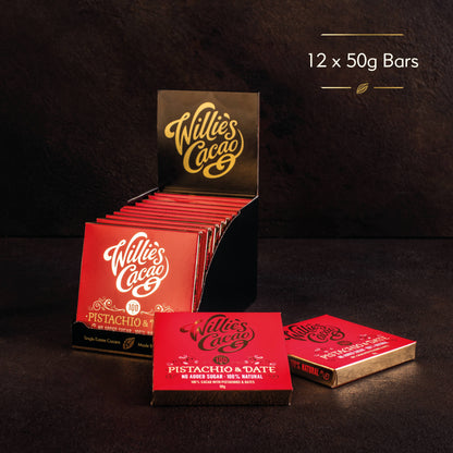 Pistachio & Date 100% Cacao bar. No Added Sugar. Vegan