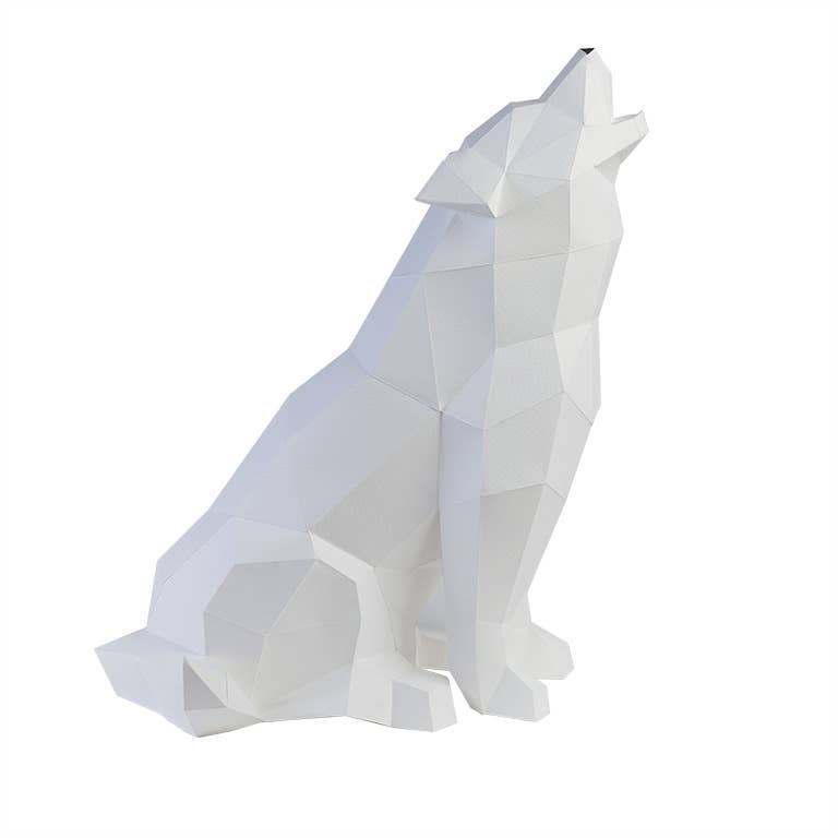 Wolf 3D PaperCraft Origami Model, Paper Lamp