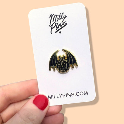 “Weird Girls Club” Mini Bat Enamel Pin