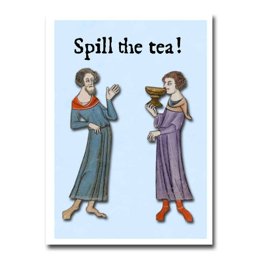 Medieval Marginalia Spill the Tea Blank Greeting Card