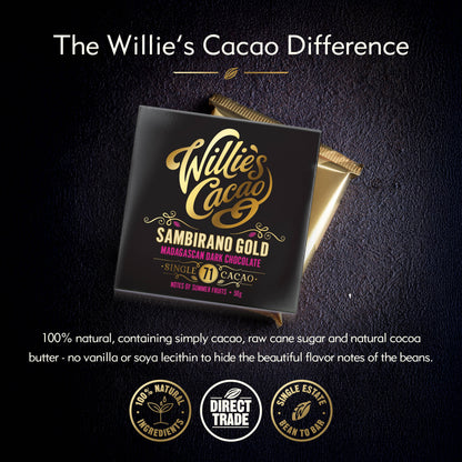 Sambirano 71% Dark Chocolate bar. Summer fruit notes. Vegan