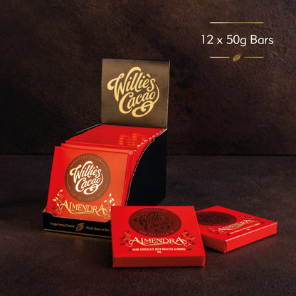 Almendra. Dark Chocolate Bar with Roasted Almonds. Vegan