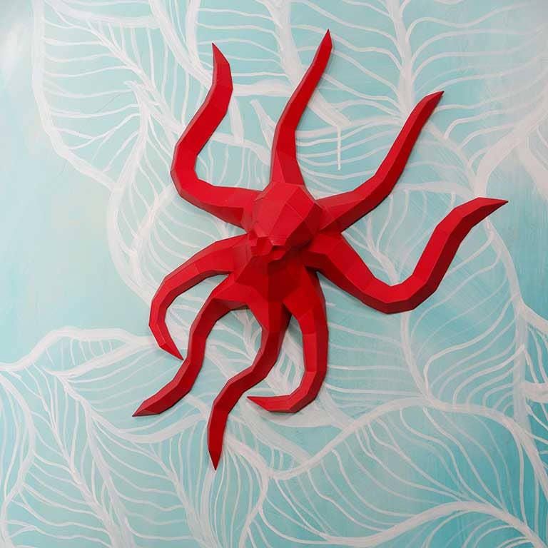 Octopus PaperCraft Origami Wall Art, 3D Wall Art
