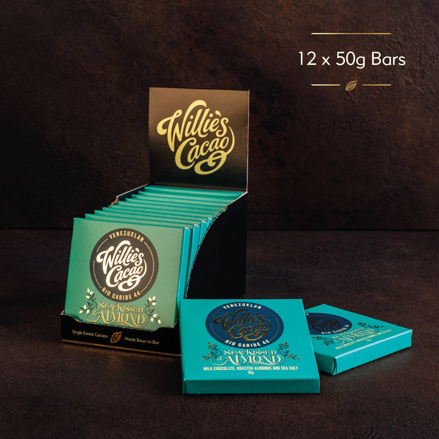 Sea Kissed Almond. Milk Chocolate bar w. Almonds & Sea Salt