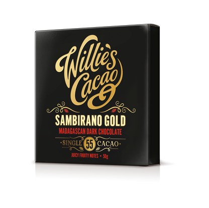 Sambirano 55% Dark Chocolate bar. Juicy Fruit Notes. Vegan