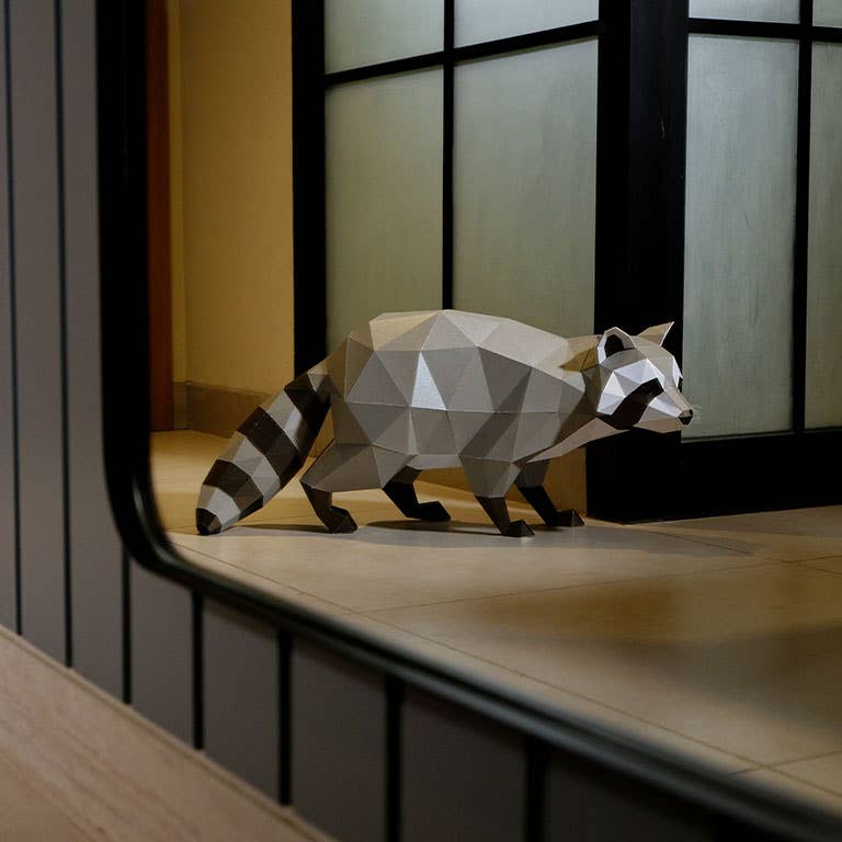 Raccoon 3D PaperCraft Origami Model