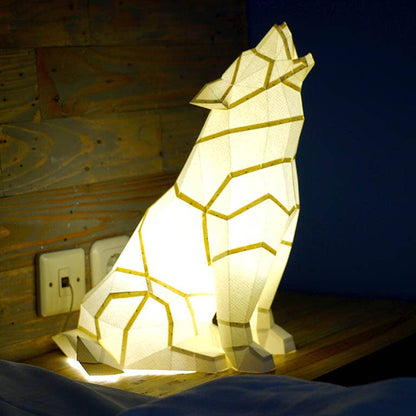 Wolf 3D PaperCraft Origami Model, Paper Lamp