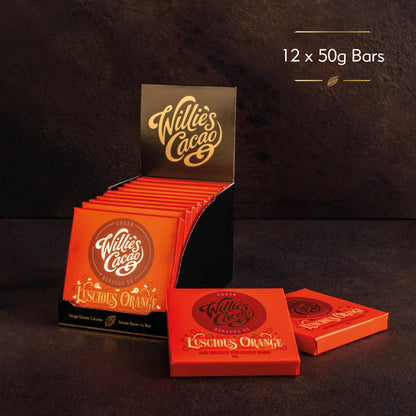 Luscious Orange. Dark Chocolate (70% Cacao) with Orange bar. Vegan.