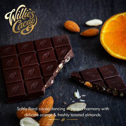 Orange & Almond 100% Cacao bar. No Added Sugar. Vegan
