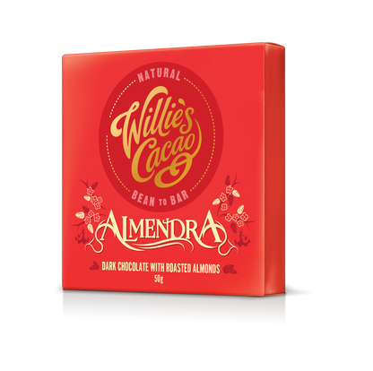 Almendra. Dark Chocolate Bar with Roasted Almonds. Vegan