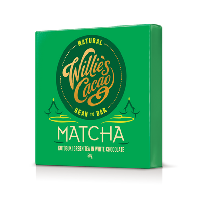 Matcha. White chocolate w. ceremonial grade matcha. 50g bar