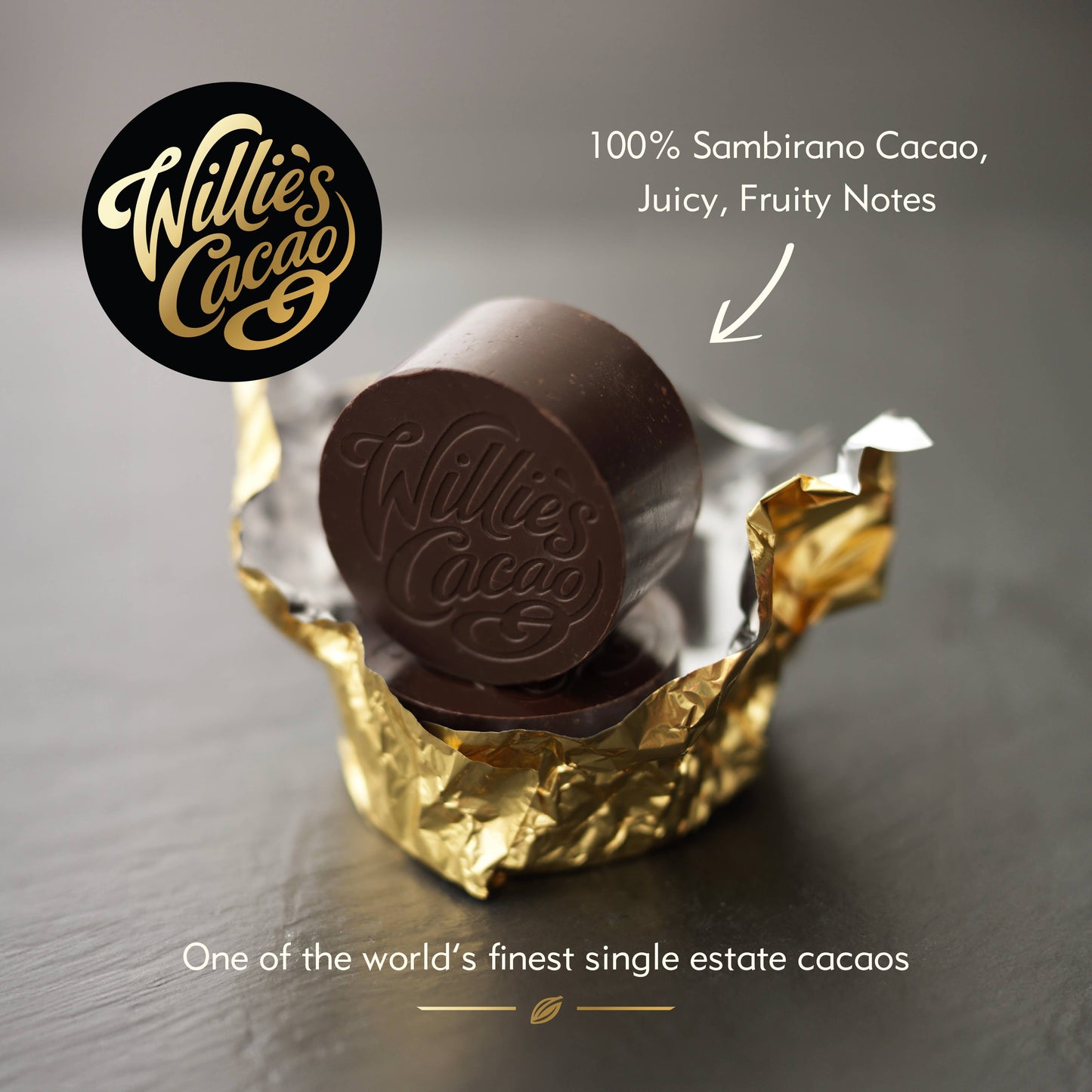 100% Sambirano Cacao for Cooking. Summer Fruit Notes. Vegan.