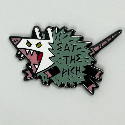 Eat The Rich Possum Enamel Pin
