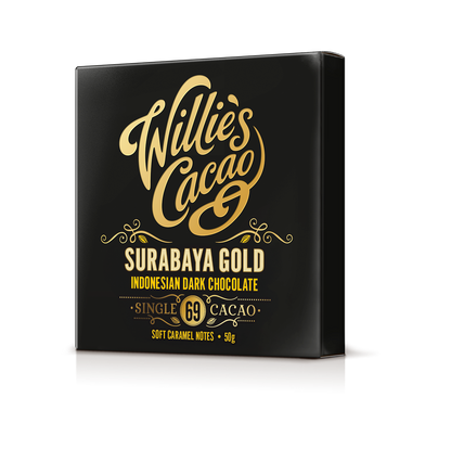 Surabaya 69% dark chocolate. Caramel notes. Vegan. 50g bar