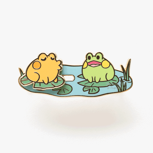 Kissing Frogs Sliding Hard Enamel Pin