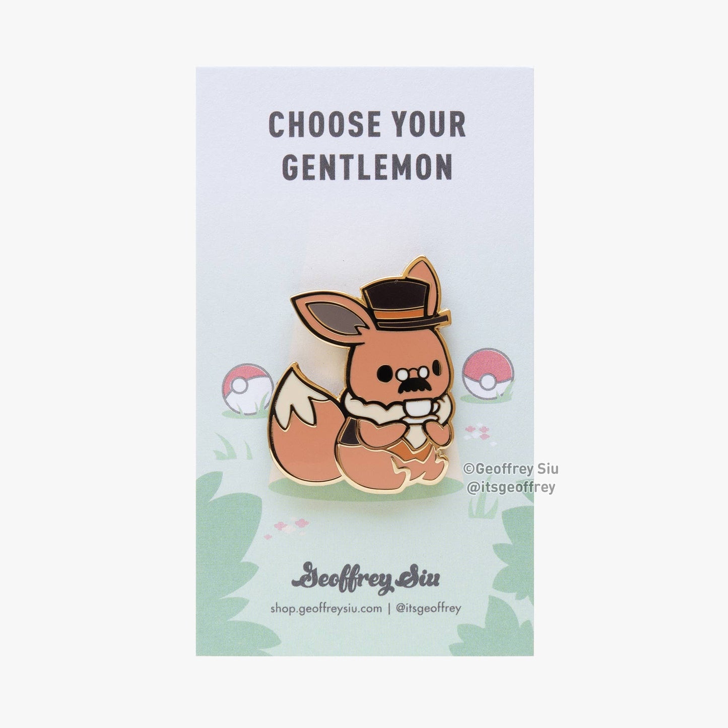 Teavee Eevee Enamel Pin Gentlemon