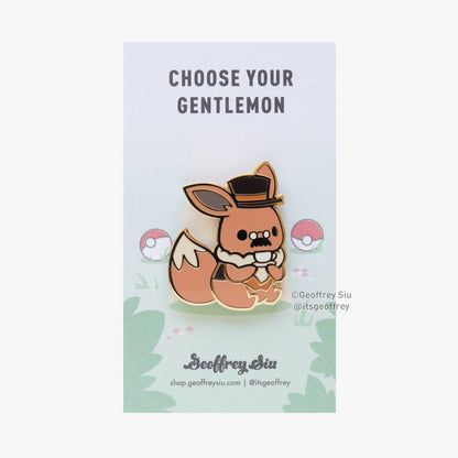 Teavee Eevee Enamel Pin Gentlemon