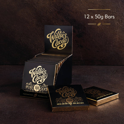 Pure Gold. Sur Del Lago 100% Cacao bar. Nutty Notes. Vegan