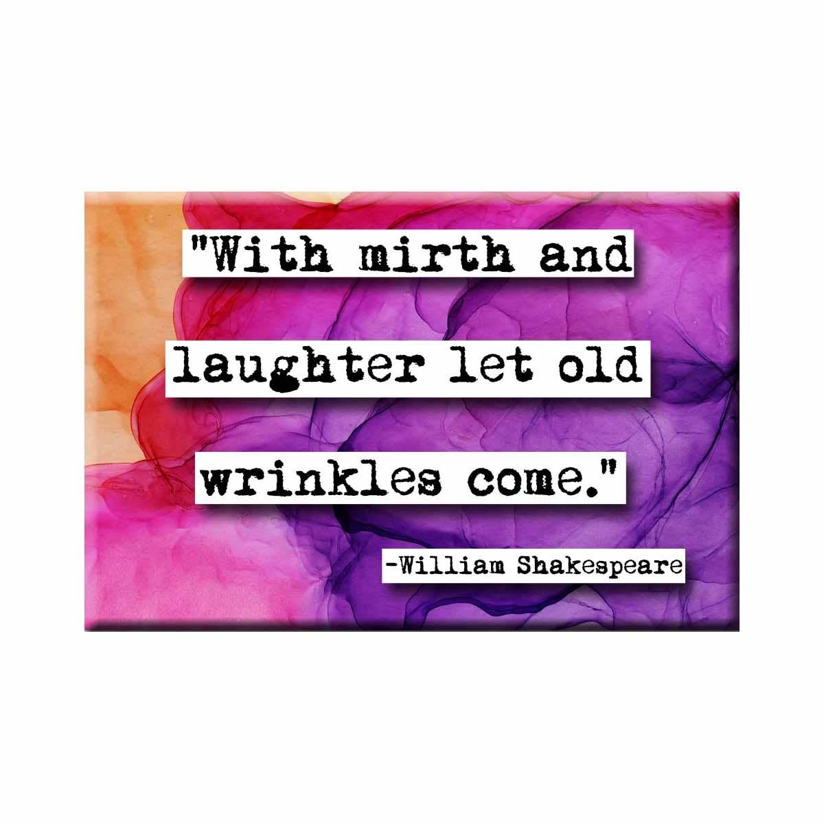 Colorful abstract design with a William Shakespeare quote on a white background