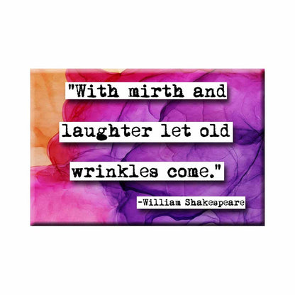 Colorful abstract design with a William Shakespeare quote on a white background