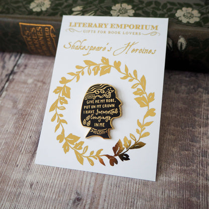 Give Me My Rose Put On My Crown Cleopatra Shakespeare Enamel Pin
