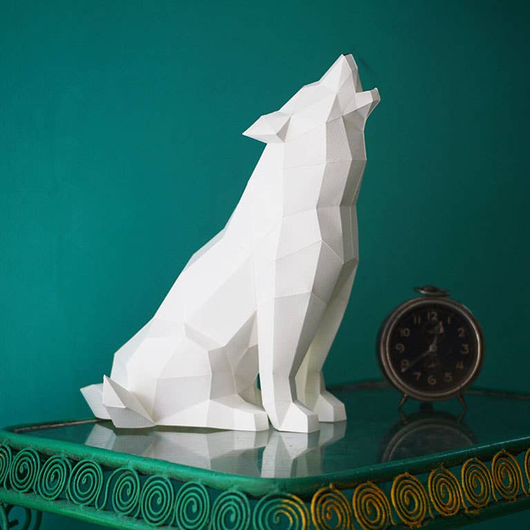 Wolf 3D PaperCraft Origami Model, Paper Lamp