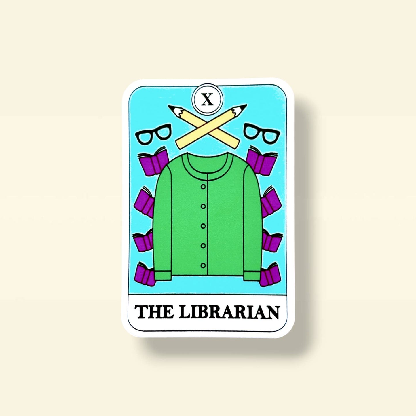 The Librarian Tarot Card Sticker
