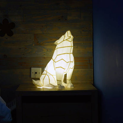 Wolf 3D PaperCraft Origami Model, Paper Lamp