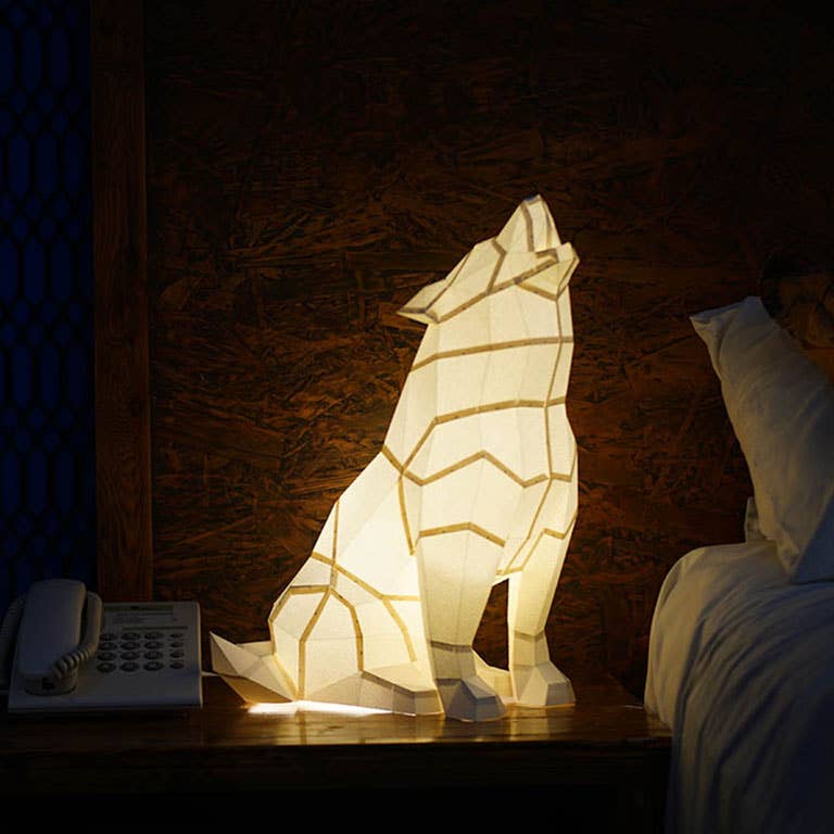 Wolf 3D PaperCraft Origami Model, Paper Lamp