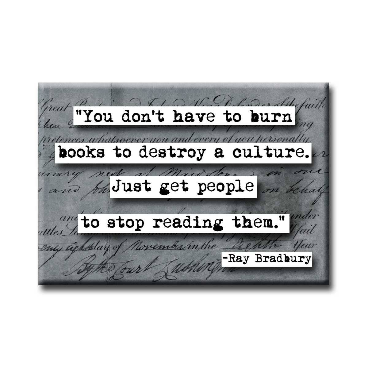 Quote by Ray Bradbury on a textured background