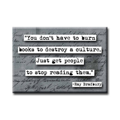 Quote by Ray Bradbury on a textured background