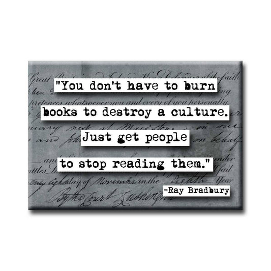 Quote by Ray Bradbury on a textured background