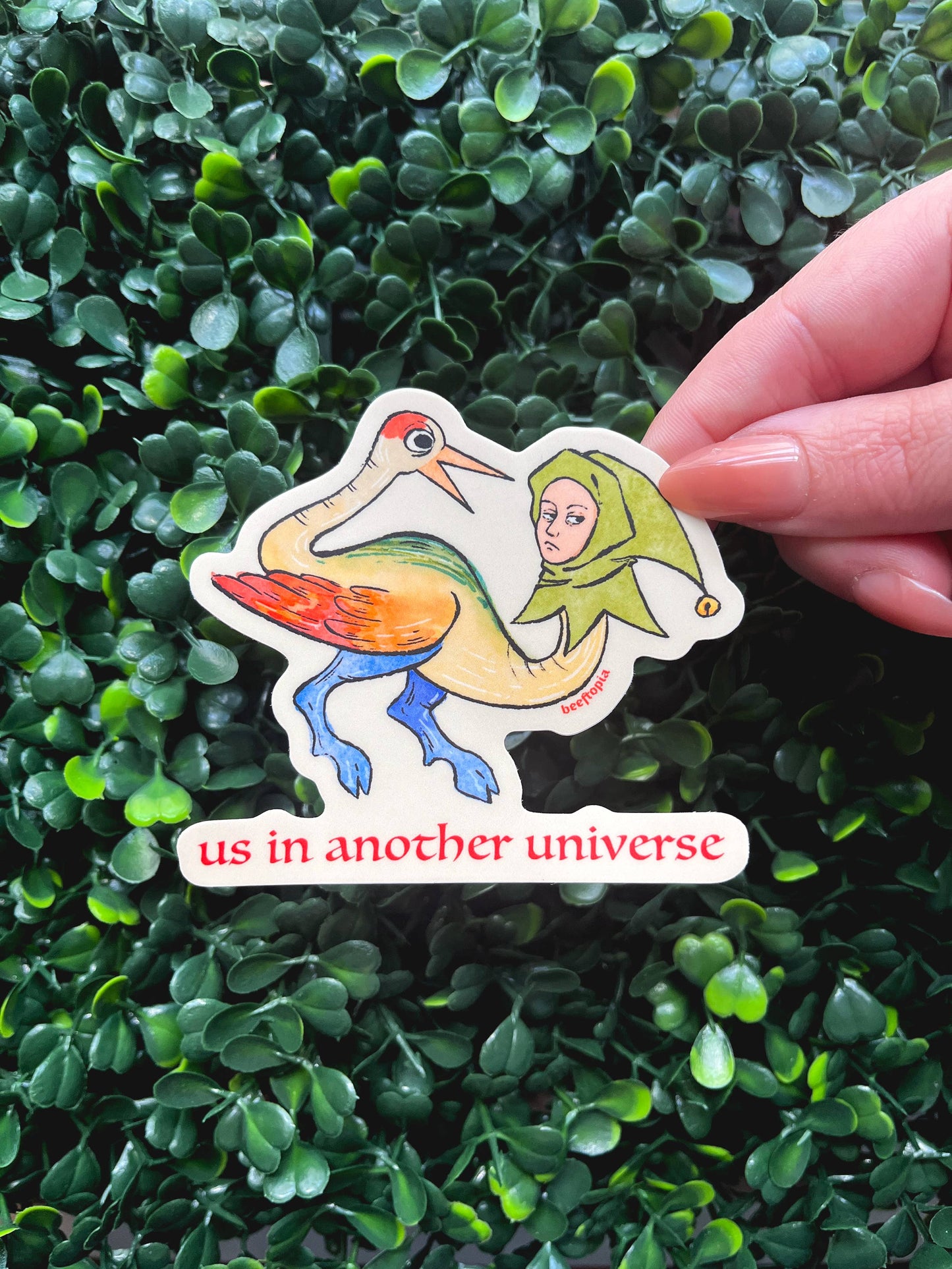 Us in Another Universe Funny Medieval Vinyl Sticker