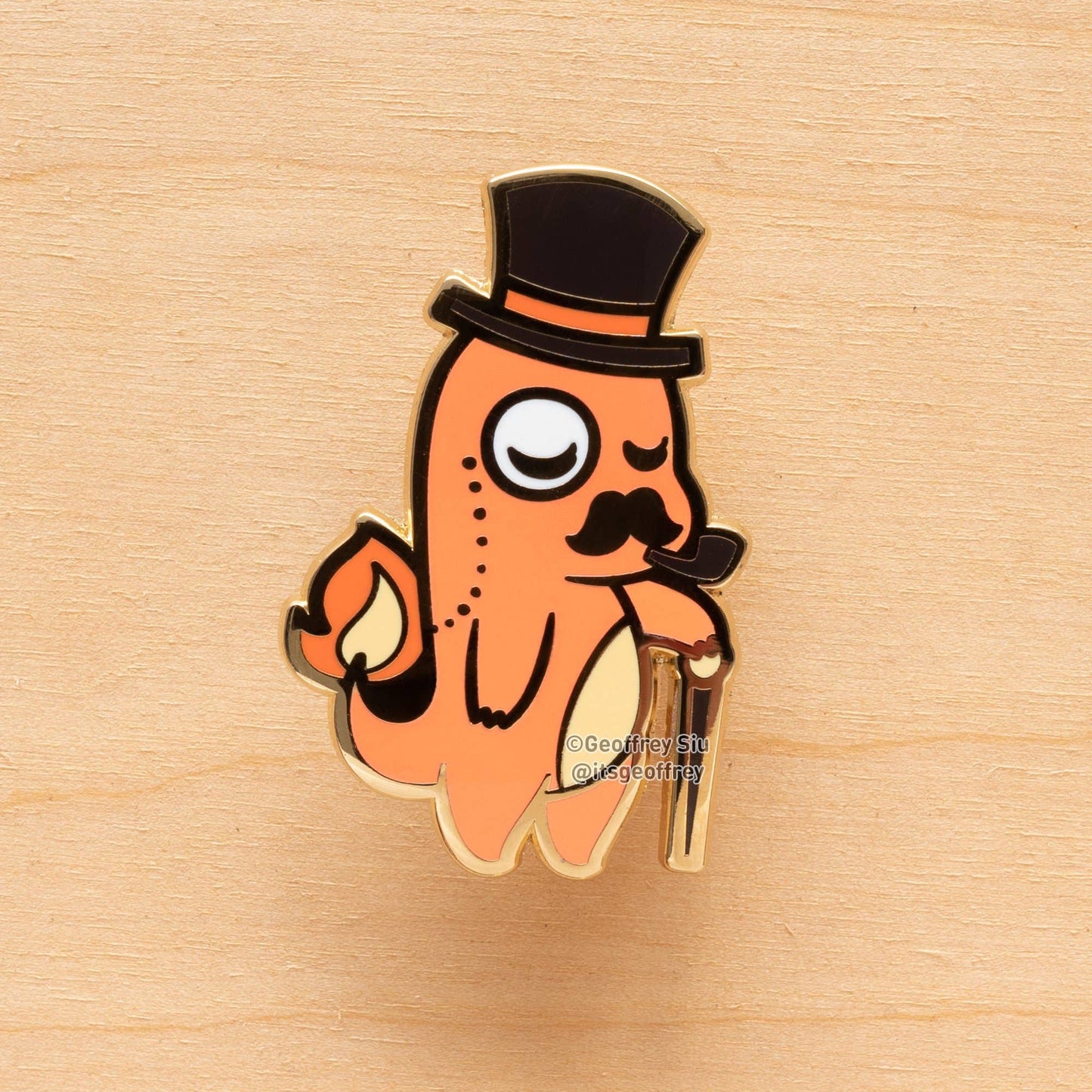 Charmingder Gentlemon Dapper Charmander Enamel Pin