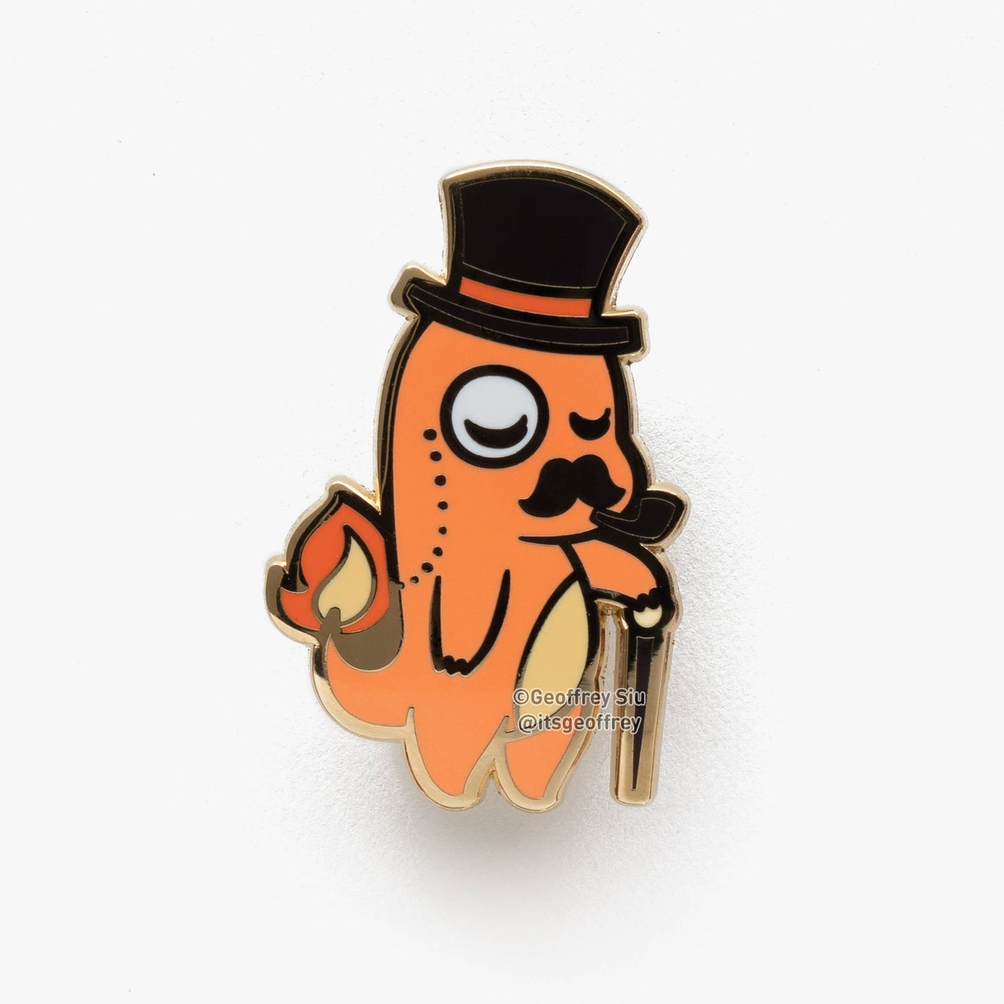 Charmingder Gentlemon Dapper Charmander Enamel Pin