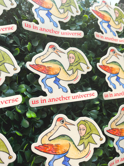 Us in Another Universe Funny Medieval Vinyl Sticker