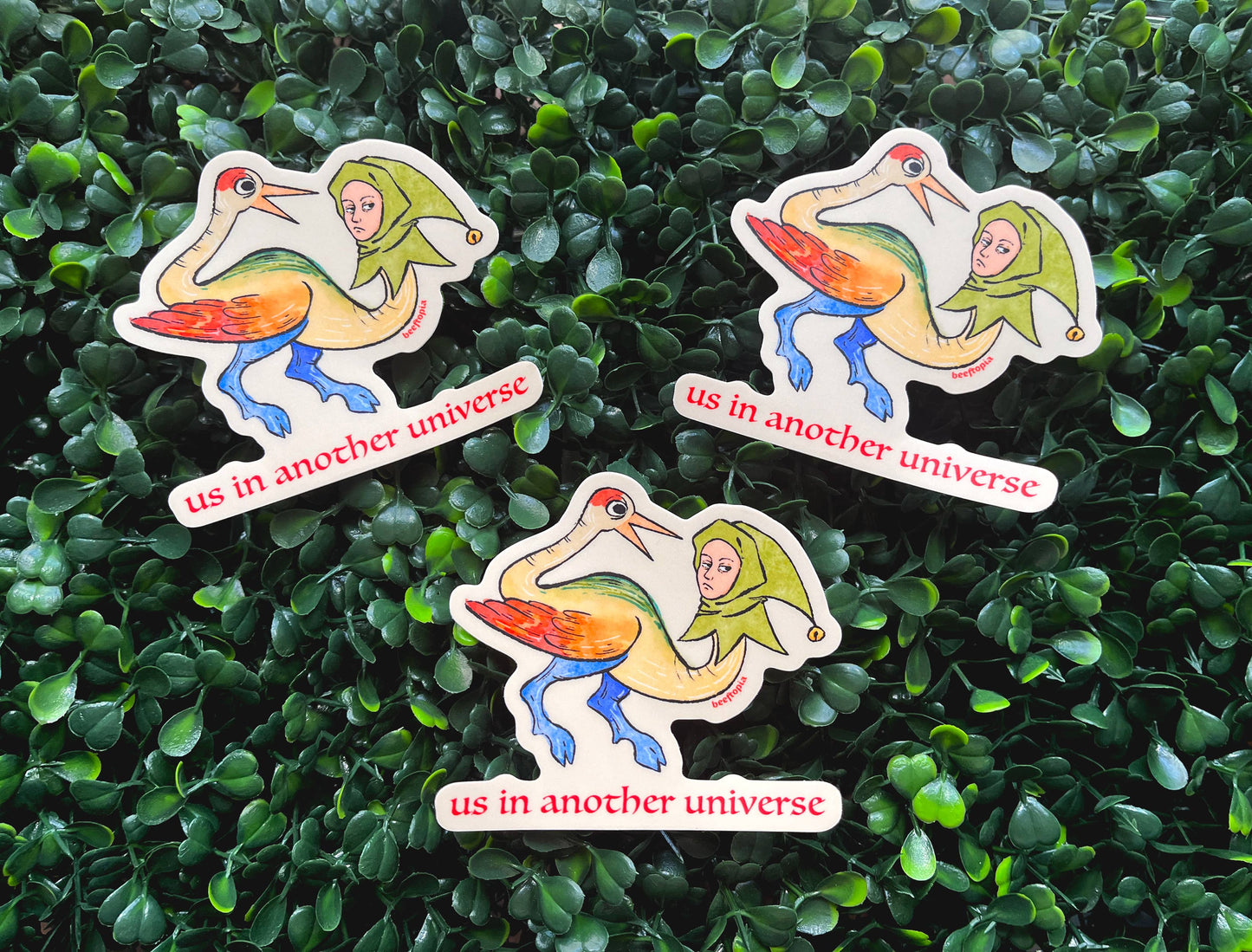 Us in Another Universe Funny Medieval Vinyl Sticker