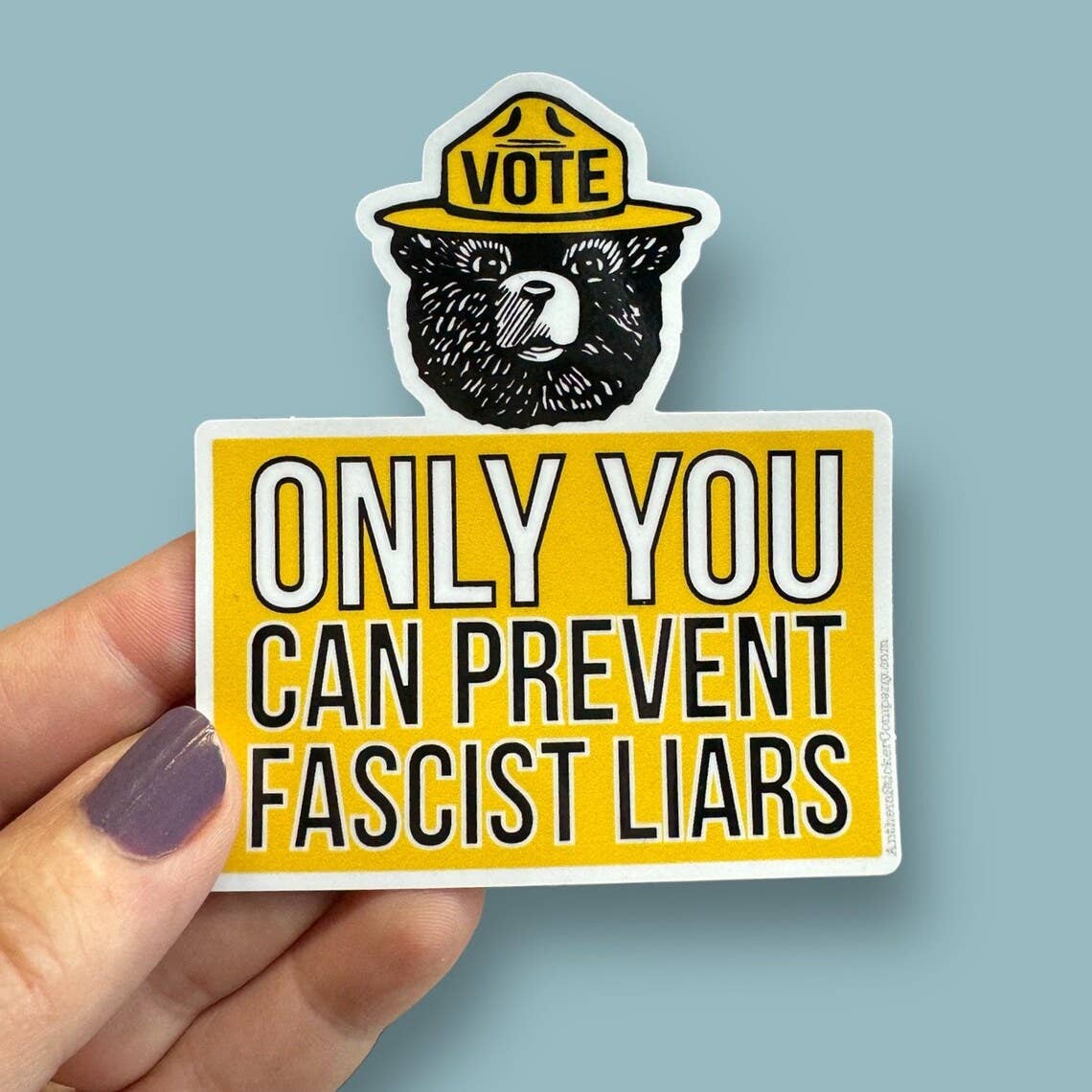 Voting bear only you can prevent fascist liars sticker